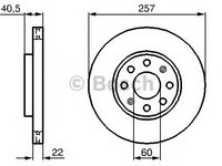 Disc frana 0 986 479 223 BOSCH pentru Fiat Punto 2010 2011 2012 2013 2014 2015 2016 2017 2018 2019 2020 2021 2022 2023 2024