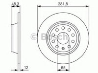 Disc frana 0 986 479 247 BOSCH pentru Vw Passat Seat Alhambra Seat Leon Skoda Octavia Skoda Superb Vw Sharan Vw Golf Vw Jetta Vw Tiguan Skoda Yeti Vw Vento Audi A3 Vw Cc Audi Q3 Vw Touran Vw Rabbit Seat Altea