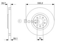 Disc frana 0 986 479 290 BOSCH pentru Alfa romeo Giulietta Alfa romeo Brera Alfa romeo 159 Alfa romeo Spider