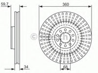 Disc frana 0 986 479 302 BOSCH pentru Audi A8 Vw Phaeton Audi A6