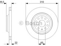 Disc frana 0 986 479 303 BOSCH pentru Vw Passat Seat Alhambra Skoda Octavia Skoda Superb Vw Sharan Vw Golf Vw Jetta Vw Tiguan Skoda Yeti Audi A3 Vw Vento Vw Cc Audi Q3 Vw Touran