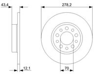 Disc frana 0 986 479 378 BOSCH pentru Alfa romeo 159 2005 2006 2007 2008 2009 2010 2011