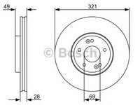 Disc frana 0 986 479 536 BOSCH pentru Hyundai Santa 2002 2003 2004