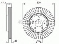 Disc frana 0 986 479 595 BOSCH pentru Kia Sportage Hyundai Ix35 Hyundai Tucson Hyundai I40 Hyundai Embera Hyundai Sonata Kia Optima Kia Carens