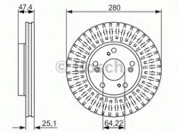 Disc frana 0 986 479 625 BOSCH pentru Honda Accord