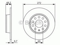 Disc frana 0 986 479 677 BOSCH pentru Seat Leon Vw Touran Skoda Octavia Skoda Laura Skoda Superb Vw Jetta Vw Vento Audi A3 Vw Golf Skoda Yeti Audi A1 Vw Eos Vw Caddy Vw Beetle Vw Novo Seat Altea