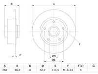 Disc frana 0 986 479 708 BOSCH pentru Renault Megane Renault Fluence Renault Gran