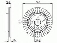 Disc frana 0 986 479 713 BOSCH pentru Volvo Xc60