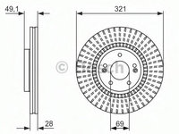 Disc frana 0 986 479 786 BOSCH pentru Kia Sorento Hyundai Santa Hyundai Grand