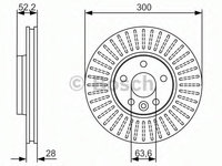 Disc frana 0 986 479 974 BOSCH pentru Land rover Freelander Land rover Lr2 Ford Mondeo Ford Galaxy Ford S-max Volvo V60 Volvo V70 Volvo S80 Volvo Xc70 Volvo S60 Land rover Range rover