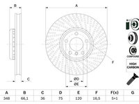 Disc frana 0 986 479 E18 BOSCH pentru Bmw Seria 5 Bmw Seria 6 Bmw Seria 7