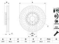 Disc frana 0 986 479 E30 BOSCH pentru Bmw Seria 7 Bmw Seria 5