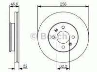 Disc frana 0 986 479 R77 BOSCH pentru Hyundai I20 Kia Rio Hyundai Accent