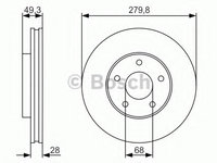 Disc frana 0 986 479 R90 BOSCH pentru Nissan Almera Nissan Maxima Nissan Primera Nissan X-trail