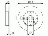 Disc frana 0 986 479 S52 BOSCH pentru Opel Astra