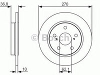 Disc frana 0 986 479 S64 BOSCH pentru Toyota Auris Toyota Blade Toyota Corolla