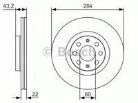 Disc frana 0 986 479 S91 BOSCH pentru Fiat Punto Opel Corsa Fiat Grande