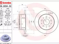 Disc frana 08 8094 50 BREMBO pentru Peugeot Boxer Peugeot Manager CitroEn Jumper CitroEn Relay