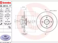 Disc frana 08 9512 17 BREMBO pentru Peugeot 307 CitroEn C4