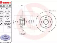 Disc frana 08 9512 27 BREMBO pentru CitroEn Ds3 CitroEn C3 Peugeot 208 Peugeot 307 Peugeot 207 CitroEn C4