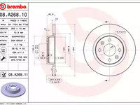 Disc frana 08 A268 10 BREMBO pentru Renault Twingo Dacia Sandero Renault Sanderostepway Dacia Logan Renault Logan Renault Tondar