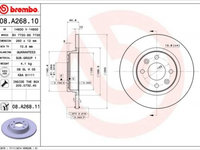 Disc frana 08 A268 11 BREMBO pentru Dacia Sandero Renault Twingo Renault Logan Renault Tondar