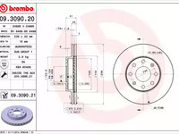 Disc frana 09 3090 20 BREMBO pentru Chevrolet Aveo Daewoo Kalos Chevrolet Kalos Chevrolet Beat Chevrolet Matiz Chevrolet Spark