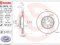 Disc frana 09 9078 11 BREMBO pentru Dacia Logan Renault Clio Renault Euro Nissan Note Renault Megane Nissan March Nissan Micra Nissan Tiida Renault Logan Renault Tondar Renault Modus Renault Lodgy