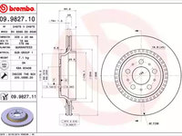 Disc frana 09 9827 11 BREMBO pentru Volvo Xc90