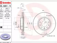 Disc frana 09 A861 14 BREMBO pentru Opel Corsa