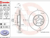 Disc frana 09 A905 11 BREMBO pentru Ford C-max Volvo C30 Volvo C70 Ford Focus Volvo S40 Volvo V40