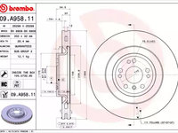 Disc frana 09 A958 11 BREMBO pentru Mercedes-benz M-class Mercedes-benz Gle Mercedes-benz Gls