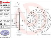 Disc frana 09 A959 21 BREMBO pentru Mercedes-benz M-class Mercedes-benz Gle