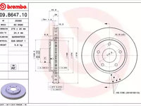 Disc frana 09 B647 10 BREMBO pentru Mitsubishi Galant Mitsubishi Lancer
