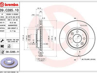 Disc frana 09 C285 11 BREMBO pentru Dacia Sandero Dacia Logan Renault Clio Renault Loganstepway Renault Twingo Renault Symbol Renault Thalia Renault Sanderostepway