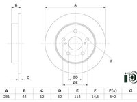 Disc frana 0986479E91 BOSCH pentru Toyota C-hr