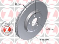 Disc frana 100 3331 20 ZIMMERMANN pentru Audi Q5 2011 2012 2013 2014 2015 2016 2017 2018 2019 2020 2021 2022 2023 2024