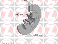 Disc frana 180 3024 00 ZIMMERMANN pentru CitroEn C4 Peugeot 5008 CitroEn Ds4 CitroEn Berlingo Peugeot Grand Peugeot Partner Peugeot Ranch CitroEn Ds5 Peugeot 308 Peugeot 3008