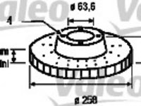 Disc frana 186560 VALEO pentru Ford Fiesta Mazda 121 Mazda Soho Ford Courier Ford Puma Ford Focus Ford Ikon Ford Fusion Mazda 2 Mazda Demio Ford Street Ford Ka