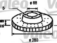 Disc frana 186582 VALEO pentru Audi A4 Audi A8 Vw Passat Vw Phaeton Seat Exeo