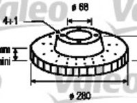 Disc frana 186682 VALEO pentru Vw Eurovan Vw Transporter Vw Sharan