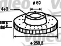 Disc frana 186759 VALEO pentru Opel Corsa Opel Vita Opel Combo Opel Tigra