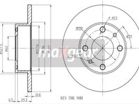 Disc frana 19-0704 MAXGEAR pentru Fiat 127 Fiat Panda Fiat 124 Fiat 128 Fiat Ritmo Fiat Strada Fiat Regata Fiat 131 Fiat 132 Fiat X Fiat Uno