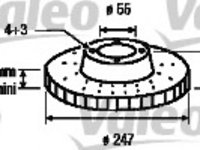 Disc frana 197047 VALEO pentru CitroEn C1 Peugeot 107 Toyota Aygo Peugeot 108