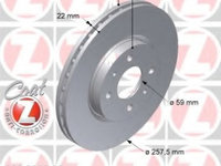 Disc frana 230 2365 20 ZIMMERMANN pentru Fiat Fiorino CitroEn Nemo Fiat Doblo Peugeot Bipper Fiat Bravo Fiat Ritmo Alfa romeo Mito Fiat Idea Fiat Panda Fiat Stilo Fiat 500 Fiat Linea Fiat Qubo