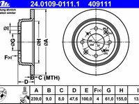 Disc frana 24 0109-0111 1 ATE pentru Honda Crx Honda Civic Honda Ballade Honda Fit Honda Jazz