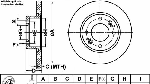 Disc frana 24 0109-0137 1 ATE pentru CitroEn 