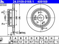 Disc frana 24 0109-0169 1 ATE pentru Honda Accord