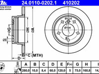 Disc frana 24 0110-0202 1 ATE pentru Bmw Seria 3