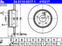 Disc frana 24 0110-0217 1 ATE pentru Mercedes-benz C-class Mercedes-benz E-class Mercedes-benz Clk Mercedes-benz Slk Mercedes-benz Clc-class